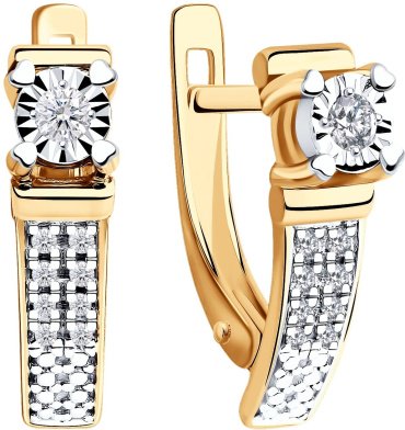 Серьги LUXOR JEWELRY LUXOR 1021313 вес 2.58 г золото, бриллиант