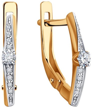 Серьги Diamant 51-220-01970-1 вес 1.9 г золото, бриллиант купить,NaN