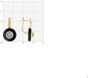 Серьги LUXOR JEWELRY LUXOR 727903 вес 3.79 г золото, агат, фианит купить,NaN