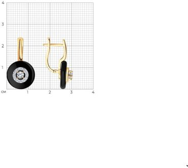 Серьги LUXOR JEWELRY LUXOR 727903 вес 3.79 г золото, агат, фианит купить,NaN