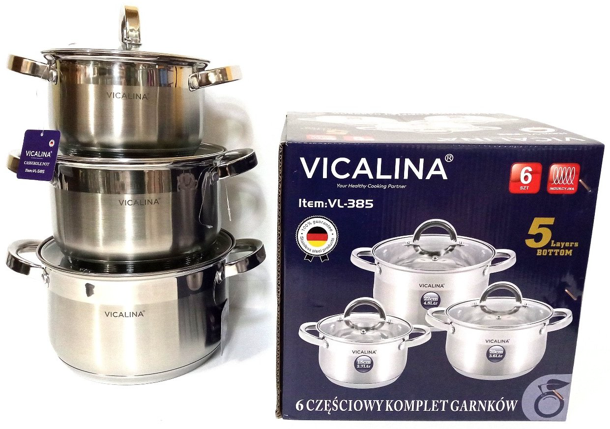Vicalina набор кастрюль VL-385 металл 3 в 1 купить,NaN