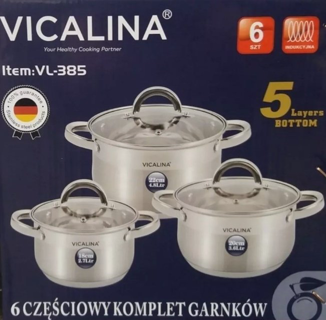 Vicalina набор кастрюль VL-385 металл 3 в 1 купить,NaN