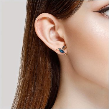 Серьги Альфа Голд 78-727080 вес 2.48 г золото, фианит, топаз купить,NaN