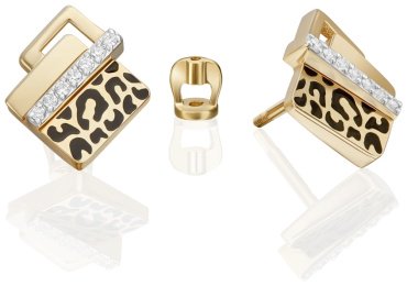 Серьги PLATINA 02-5189-00-401-1130 вес 3.13 г золото, фианит, эмаль купить,NaN