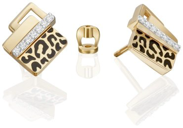 Серьги PLATINA 02-5189-00-401-1130 вес 3.13 г золото, фианит, эмаль купить,NaN