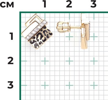 Серьги PLATINA 02-5189-00-401-1130 вес 3.13 г золото, фианит, эмаль купить,NaN