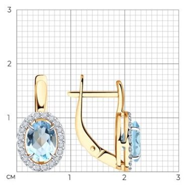 Серьги Diamant 51-320-02049-1 вес 2.88 г золото, топаз купить,NaN