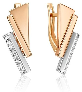 Серьги PLATINA 02-5121-00-401-1111 вес 3.26 г золото, фианит купить,NaN