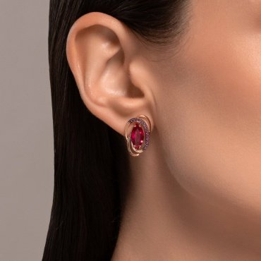 Серьги SOKOLOV 727205 вес 4.52 г золото, корунд купить,NaN