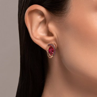 Серьги SOKOLOV 727205 вес 4.52 г золото, корунд купить,NaN