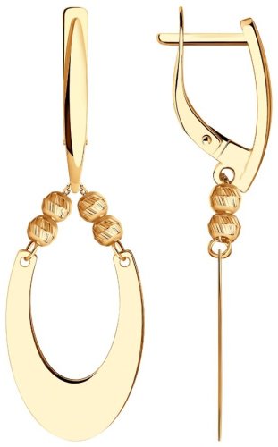 Серьги Diamant 51-121-01161-1 вес 3.41 г золото, без вставок купить,NaN