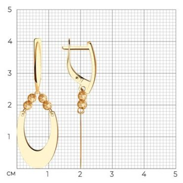 Серьги Diamant 51-121-01161-1 вес 3.41 г золото, без вставок купить,NaN