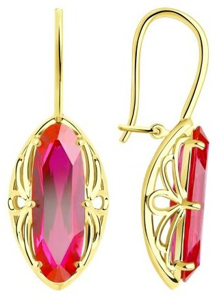 Серьги Diamant 53-320-00773-1 вес 5.08 г золото, корунд купить,NaN