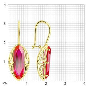 Серьги Diamant 53-320-00773-1 вес 5.08 г золото, корунд купить,NaN
