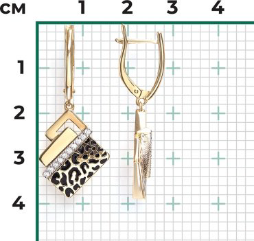 Серьги PLATINA 02-5191-00-401-1130 вес 5.29 г золото, фианит, эмаль купить,NaN