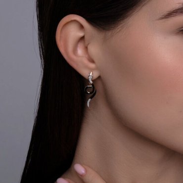 Серьги Diamant 51-220-02749-1 вес 3.79 г золото, бриллиант купить,NaN