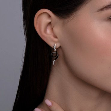 Серьги Diamant 51-220-02749-1 вес 3.79 г золото, бриллиант купить,NaN