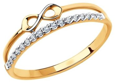 Кольцо Diamant 51-110-00749-1_16-5 размер 16.5 вес 1.26 г золото, фианит купить,NaN