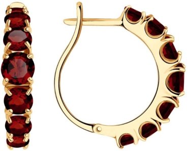 Серьги LUXOR JEWELRY LUXOR 727690 вес 5.64 г золото, гранат купить,NaN