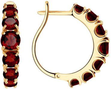 Серьги LUXOR JEWELRY LUXOR 727690 вес 5.64 г золото, гранат купить,NaN