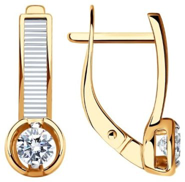 Серьги Diamant 51-120-01573-1 вес 2.8 г золото, фианит купить,NaN
