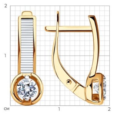Серьги Diamant 51-120-01573-1 вес 2.8 г золото, фианит купить,NaN