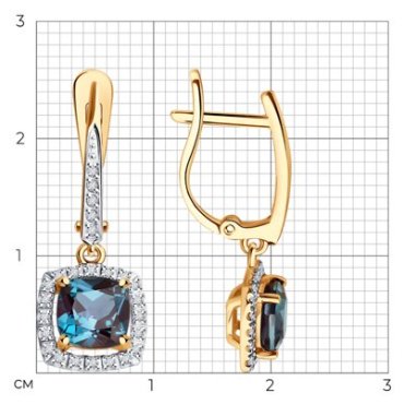 Серьги Diamant 51-221-02348-1 вес 3.47 г золото, бриллиант 119457980 купить,NaN