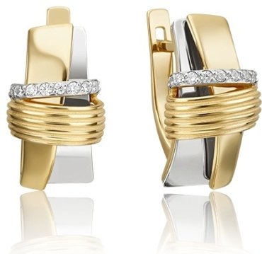 Серьги PLATINA 02-4595-00-401-1121-23 вес 5.14 г золото, фианит купить,NaN
