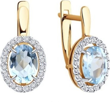 Комплект Diamant 51-320-02049-1 51-310-02049-1 вес 4.82 г золото, топаз, серафинит купить,NaN