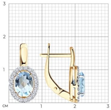 Комплект Diamant 51-320-02049-1 51-310-02049-1 вес 4.82 г золото, топаз, серафинит купить,NaN