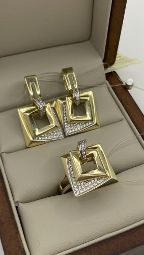 Комплект Exclusive Gold Exclusive 8567 вес 11.7 г золото, фианит купить,873950