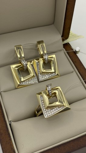 Комплект Exclusive Gold Exclusive 8567 вес 11.7 г золото, фианит купить,873950