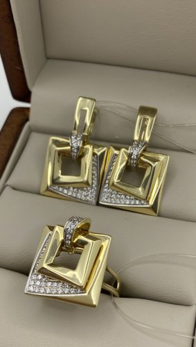 Комплект Exclusive Gold Exclusive 8567 вес 11.7 г золото, фианит купить,873950