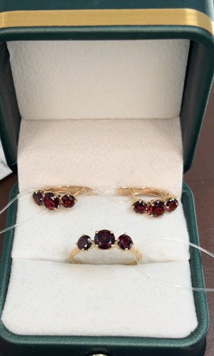 Комплект Diamant 876544 вес 4.37 г золото, гранат купить,NaN