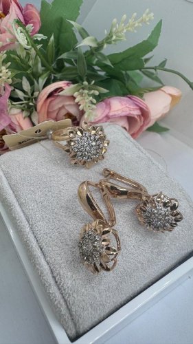 Комплект DiamonD 345678 вес 8.67 г золото, фианит купить,646700