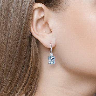 Серьги SOKOLOV 726953 вес 5.08 г золото, фианит, топаз купить,NaN