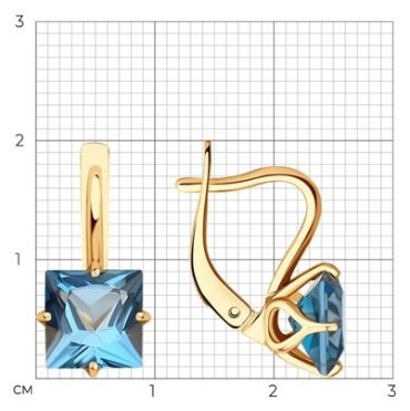 Серьги SOKOLOV 728015 вес 3.47 г золото, топаз купить,NaN