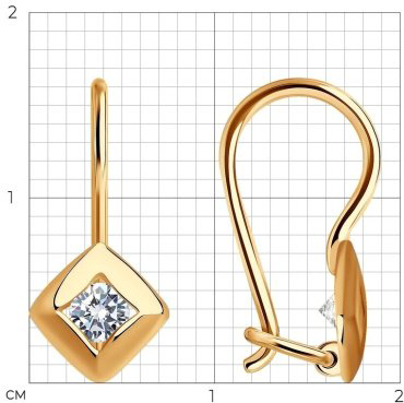 Серьги SOKOLOV 027174 вес 0.99 г золото, фианит купить,80000