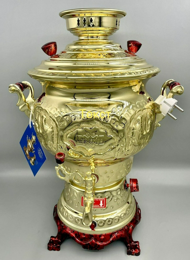 Katherina самовар 57667 8 л, нержавеющая сталь, латунь