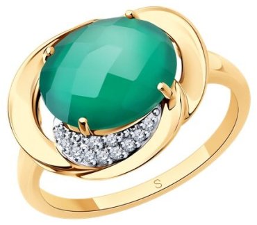 Кольцо Diamant 714252_18 размер 18 вес 3.98 г золото, агат купить,NaN