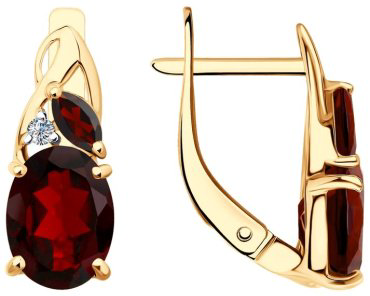 Серьги SOKOLOV 727584 вес 2.77 г золото, гранат купить,199919
