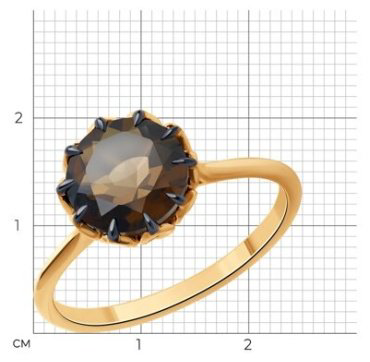 Кольцо Diamant 51-310-01811-3_18-5 размер 18.5 вес 2.29 г золото, раухтопаз купить,NaN