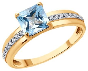 Кольцо Diamant 51-310-01729-1_18 размер 18 вес 2.33 г золото, топаз купить,NaN