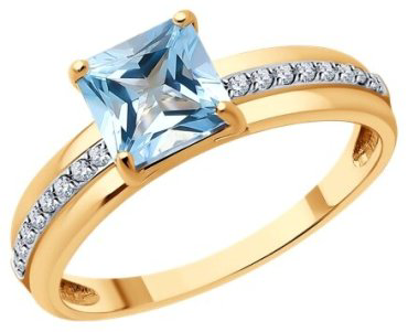 Кольцо Diamant 51-310-01729-1_18 размер 18 вес 2.33 г золото, топаз купить,NaN