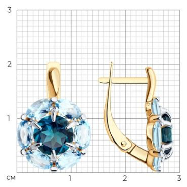 Серьги Diamant 51-320-02100-5 вес 4.68 г золото, лондон топаз купить,NaN