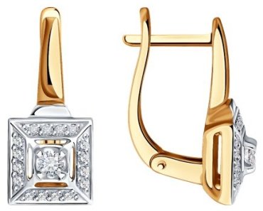 Серьги LUXOR JEWELRY LUXOR 1022131_3,24 вес 3.24 г золото, бриллиант купить,NaN