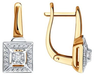 Серьги LUXOR JEWELRY LUXOR 1022131_3,24 вес 3.24 г золото, бриллиант купить,NaN