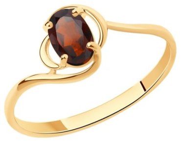 Кольцо Diamant 51-310-00972-2_17-5 размер 17.5 вес 1.07 г золото, гранат купить,NaN