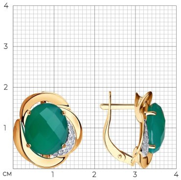 Серьги SOKOLOV Almazgold_724383 вес 6.25 г золото, агат, фианит купить,NaN