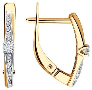 Серьги Diamant 51-220-01970-1 вес 1.81 г золото, бриллиант купить,NaN